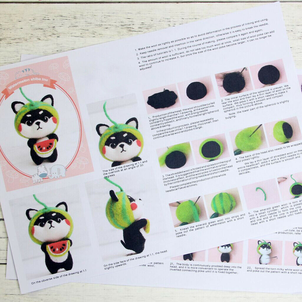 6 Sets of Beginners Felting Wool  Felting Kit Wool Felt Kit