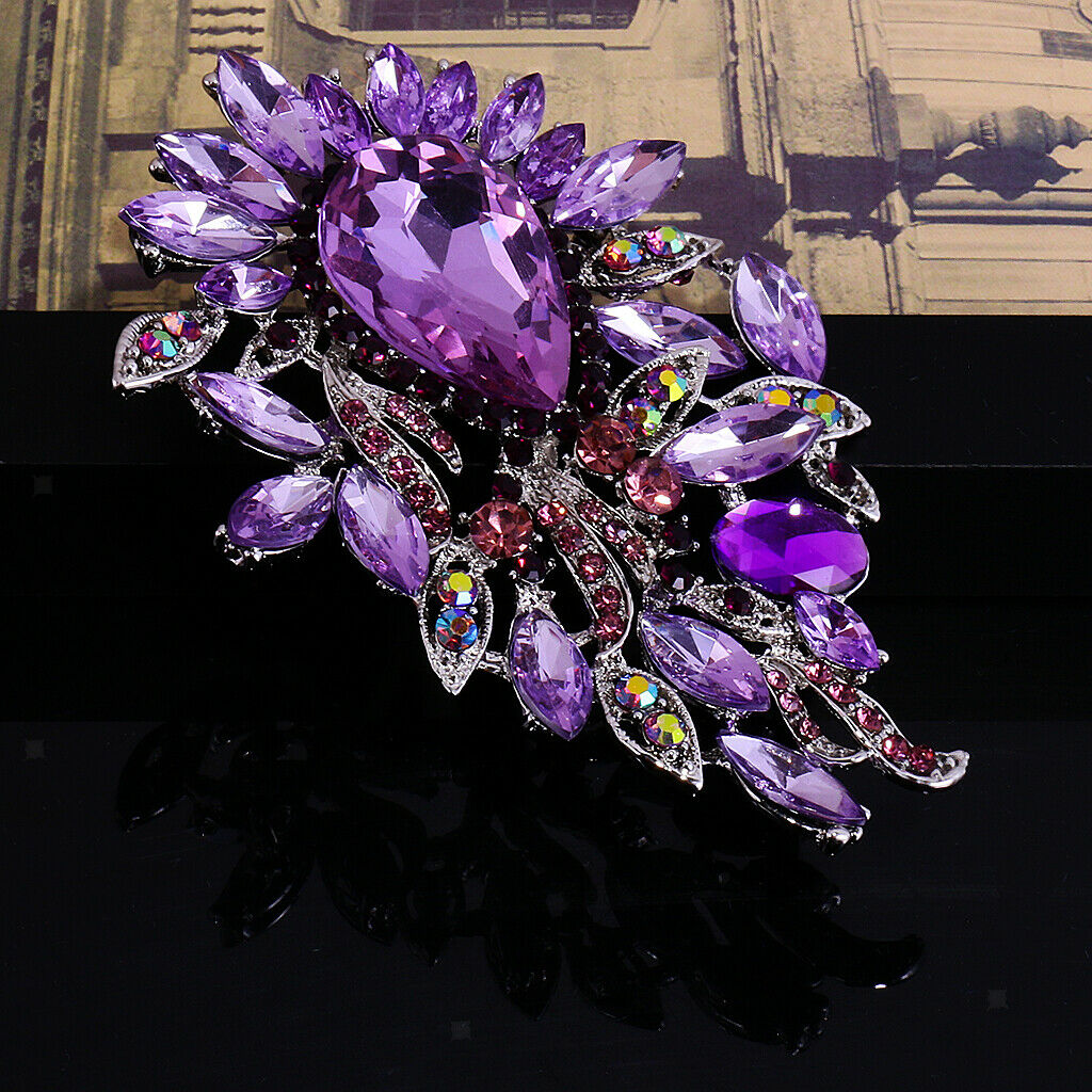 Sparkly Big Waterdrop Fully-Jewelled Rhinestone Brooch Pin Wedding Jewelry