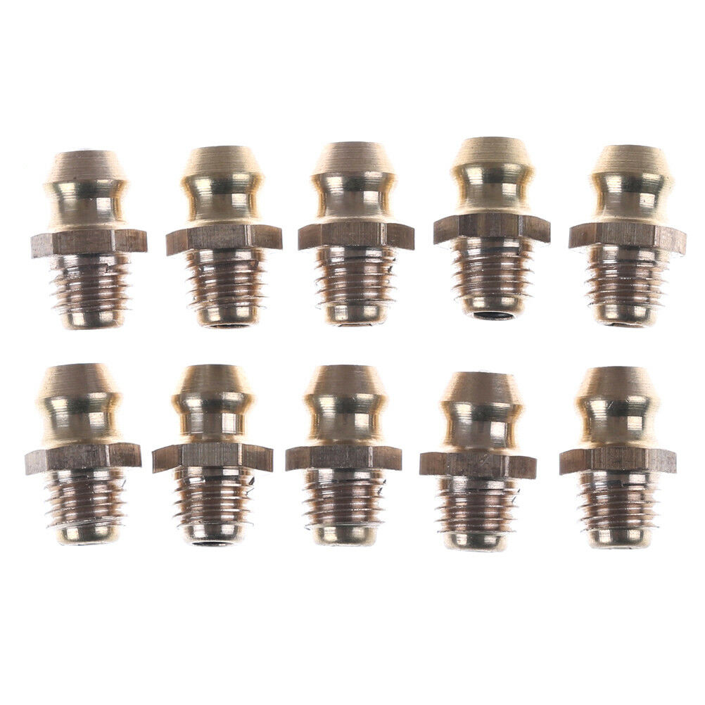 10PCS 1/4-28 Drive Type Taper Thread Straight Grease Zerk Nipple Fitting F1 SJ