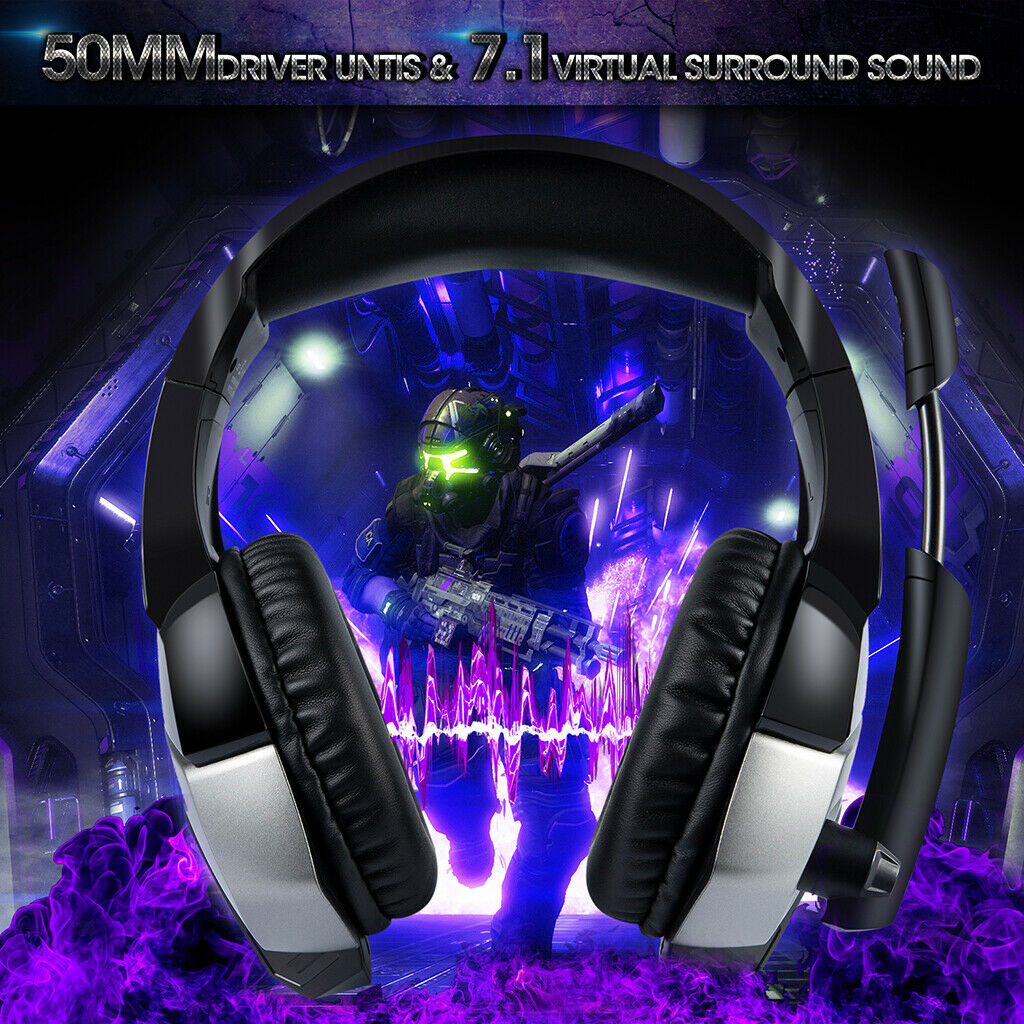 3.5mm Stereo Game Headphone Headset Earpiece with Mic for Desktop MP3 Blue