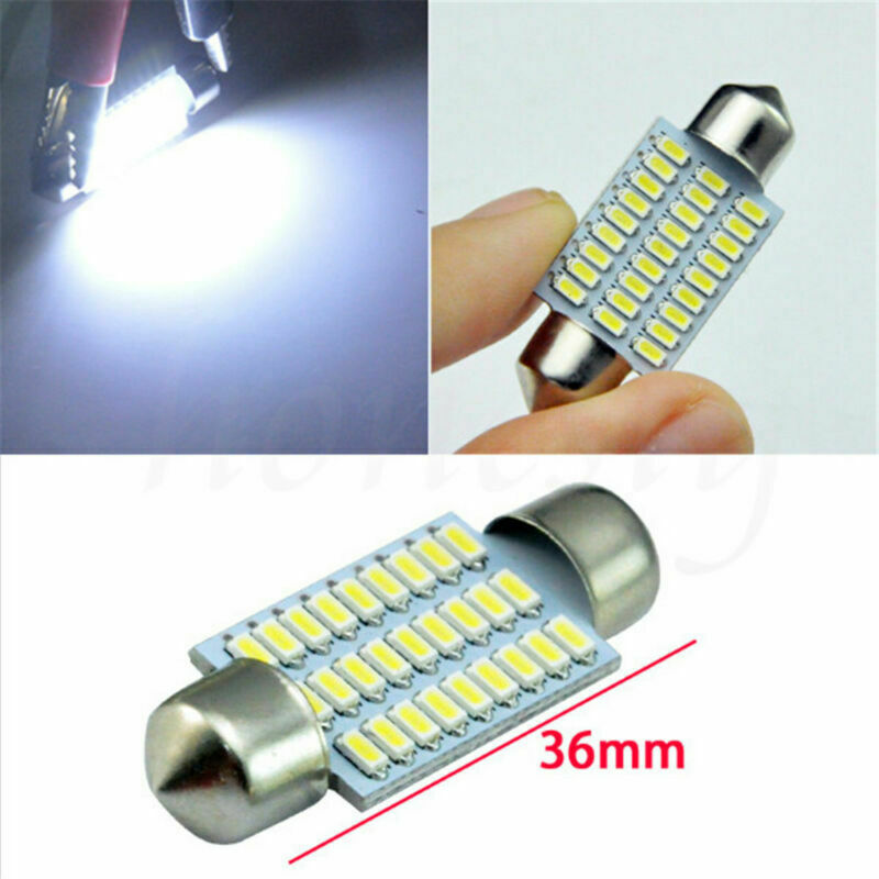 10Pcs 36MM 27 SMD 3014 White LED Car Dome Interior Light Festoon Bulbs Lamp