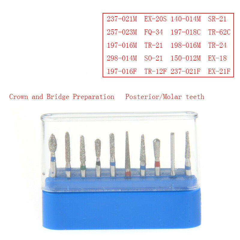 50 X Dental Diamond Burs Trimming/Finishing For High Speed Handpiece FG-102
