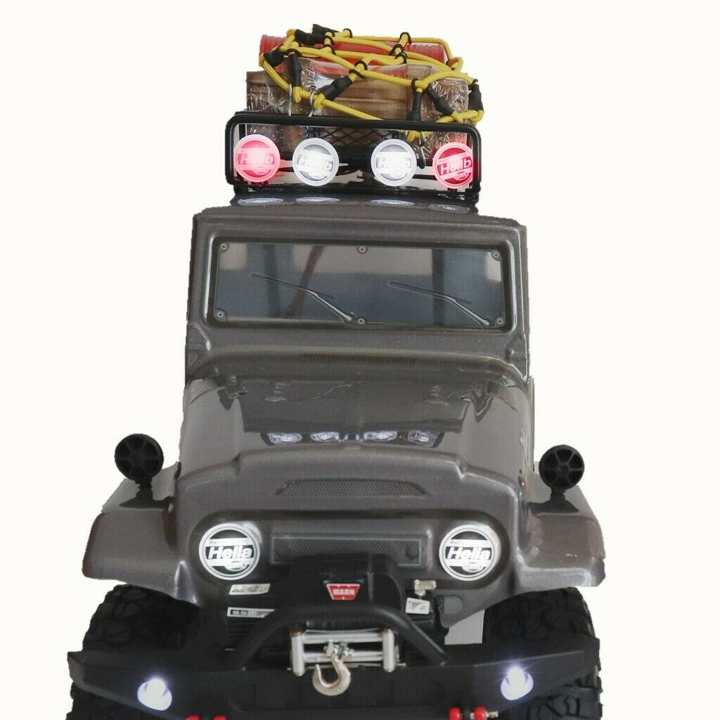 Luggage carrier RC 1/10 metal roof frame illuminated with round LED