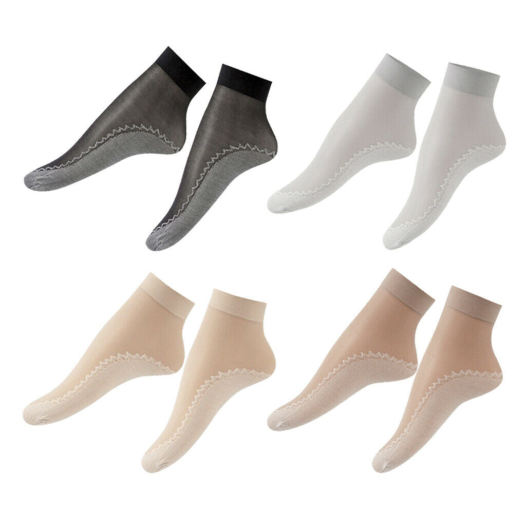 60pcs Lady Nylon Silk Summer Socks Lace Non-Slip Short Socks Anti-Scratch