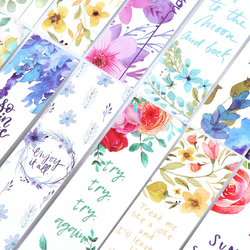 30pcs/set Flowers Bookmarks Message Cards Book Notes Paper Page Holder for  SJ