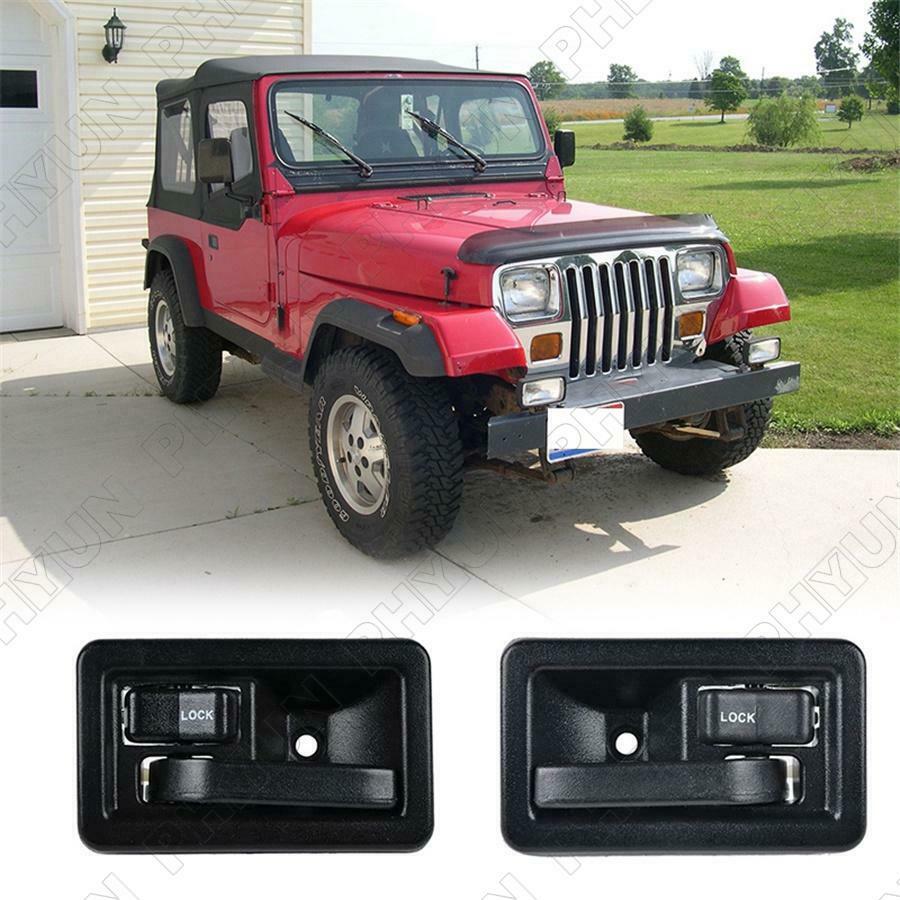 2Pcs Car Inside Door Handles Interior Left & Right For Jeep Wrangler 1987-2004