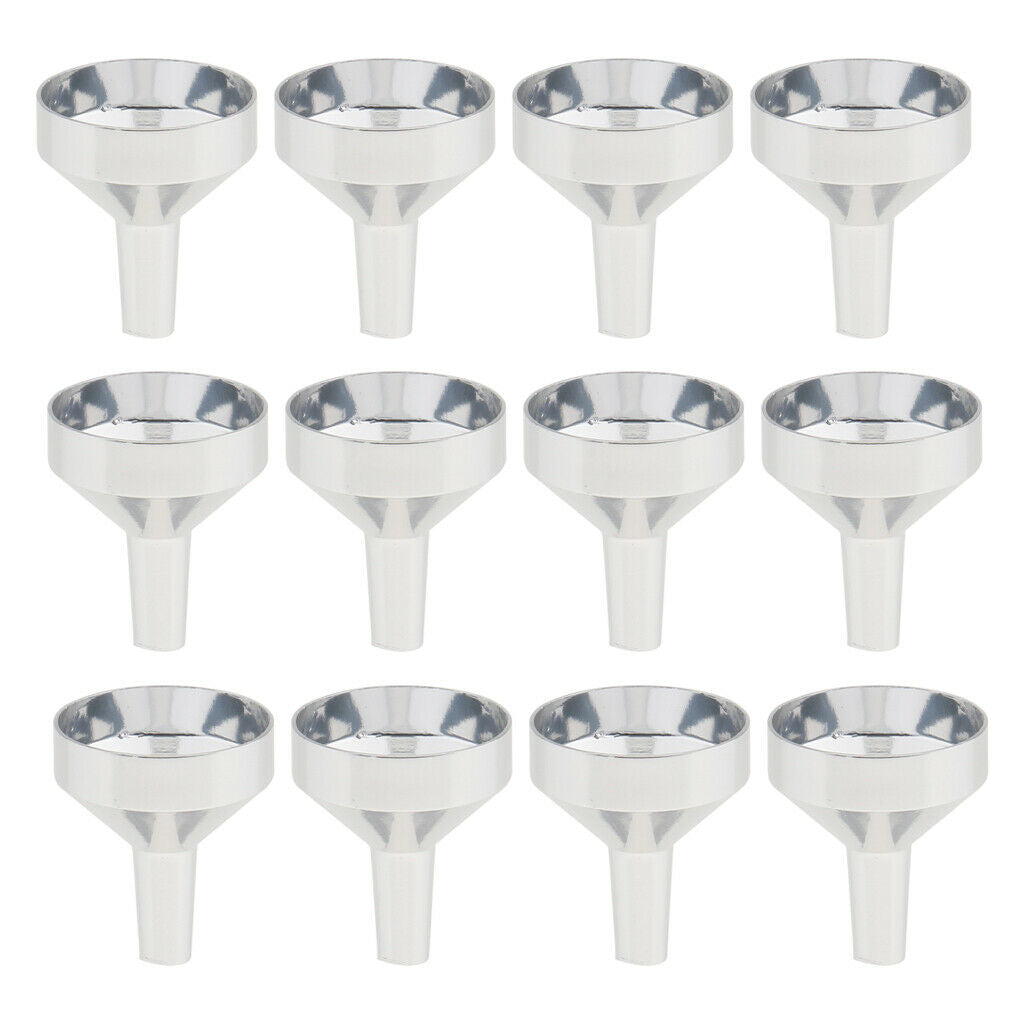 12pcs Aluminum Mini Funnels for Filling Perfume Diffuser Bottle Liquid Oil