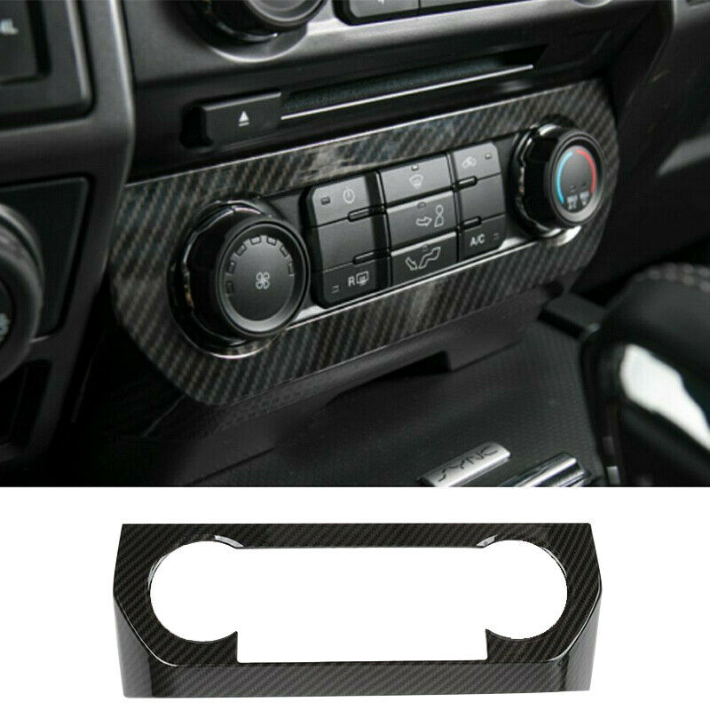 For Ford F150 2015-2019 Carbon Fiber ABS Console Air condition Panel Cover Trim
