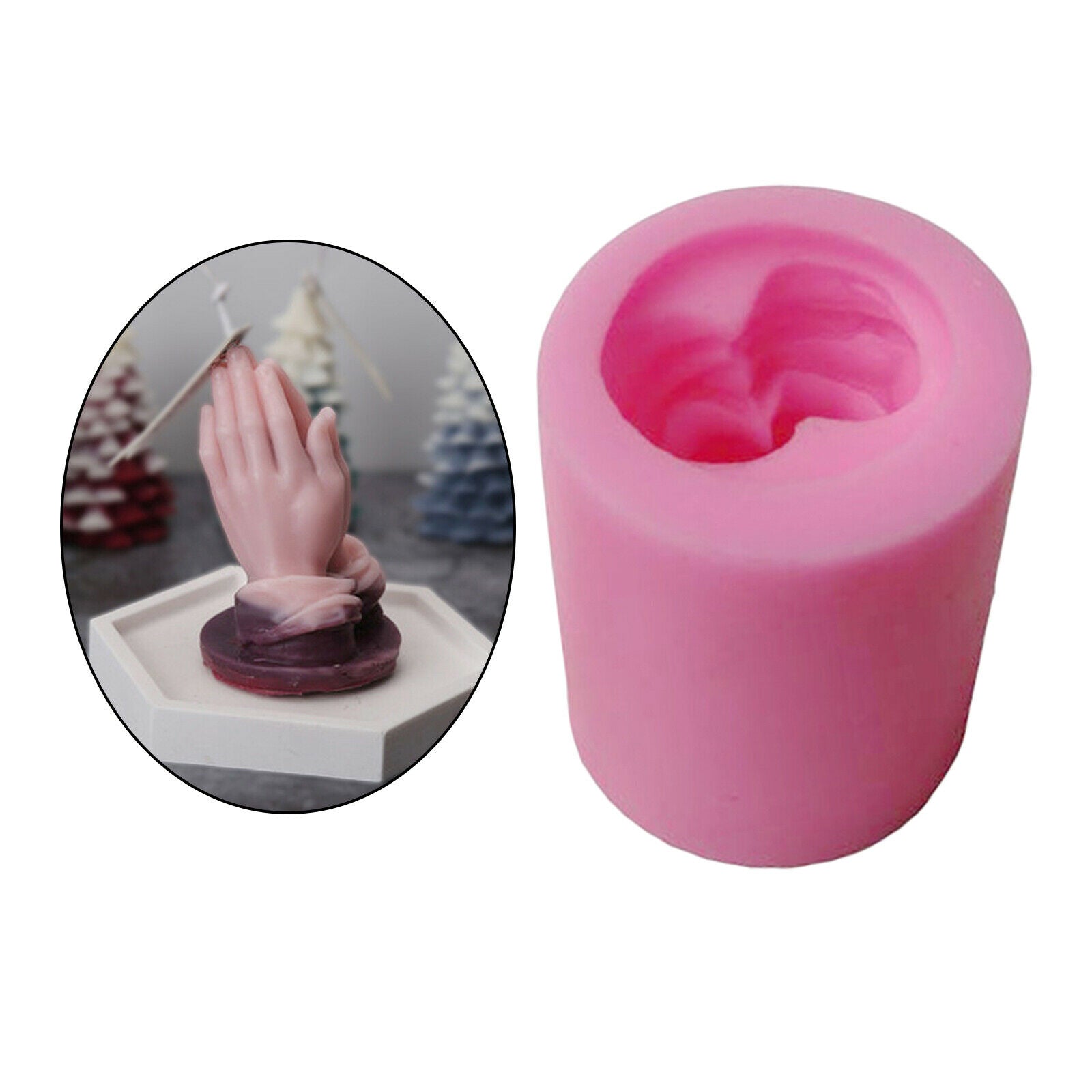 Praying Hands Silicone Mold DIY Chocolate Polymer Plaster Wax Candle Mold