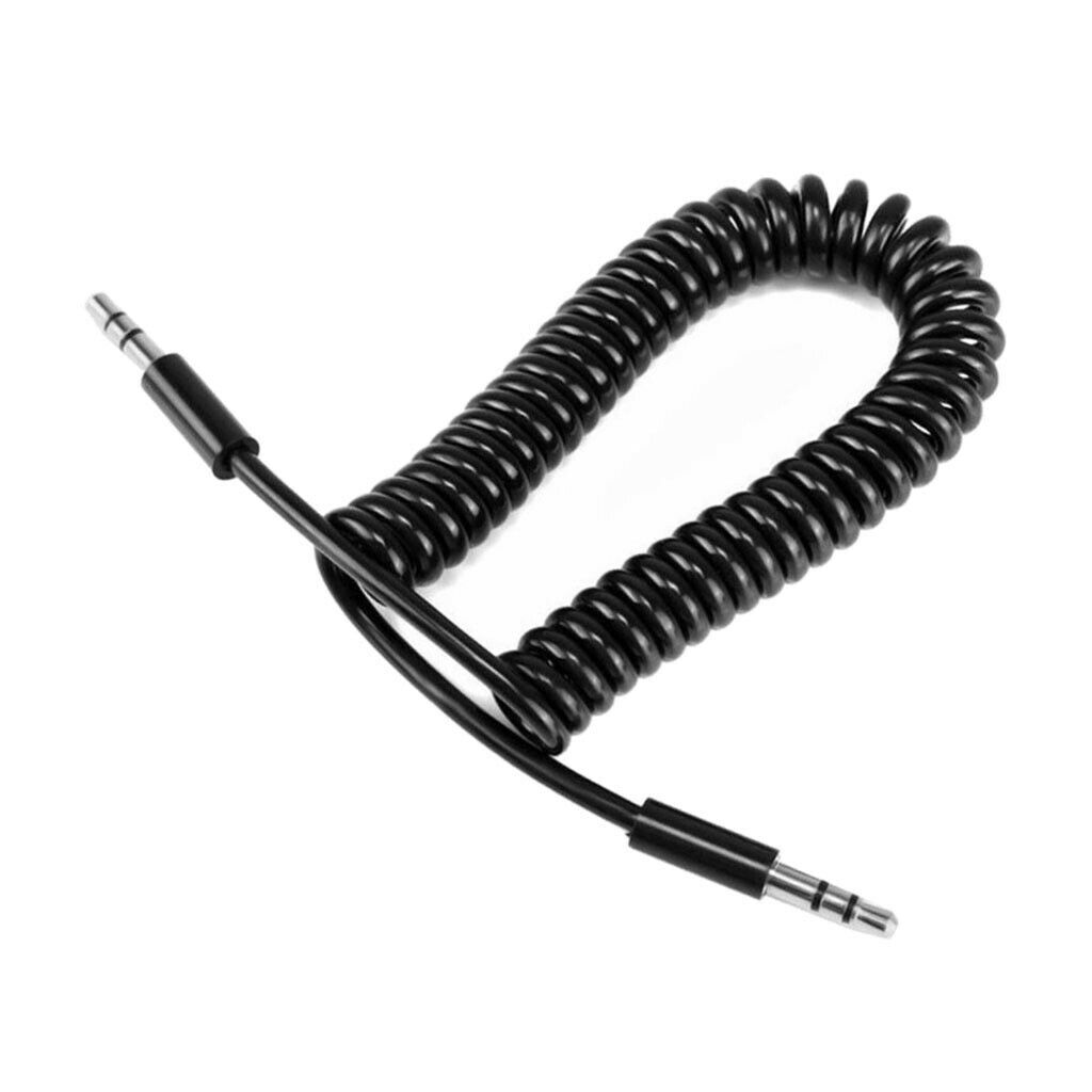 1 Pieces 3.5mm Male to Male Spring Cable Retractable Cables Nickel-plated