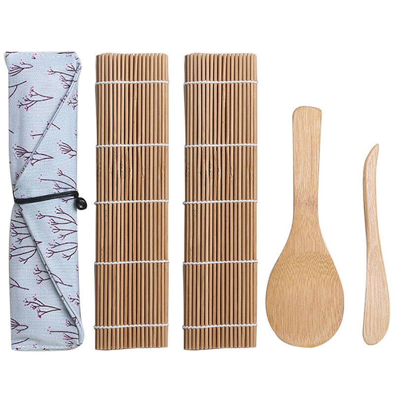 Bamboo Rolling Mats Sushi Maker Japanese DIY Rice Spreader 5Pairs Chopsti_A3 Tt