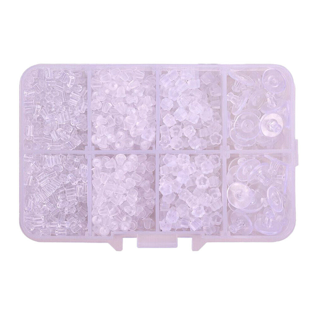 1666 Pcs Clear Rubber Plastic Earring Stopper Stopper DIY Earring