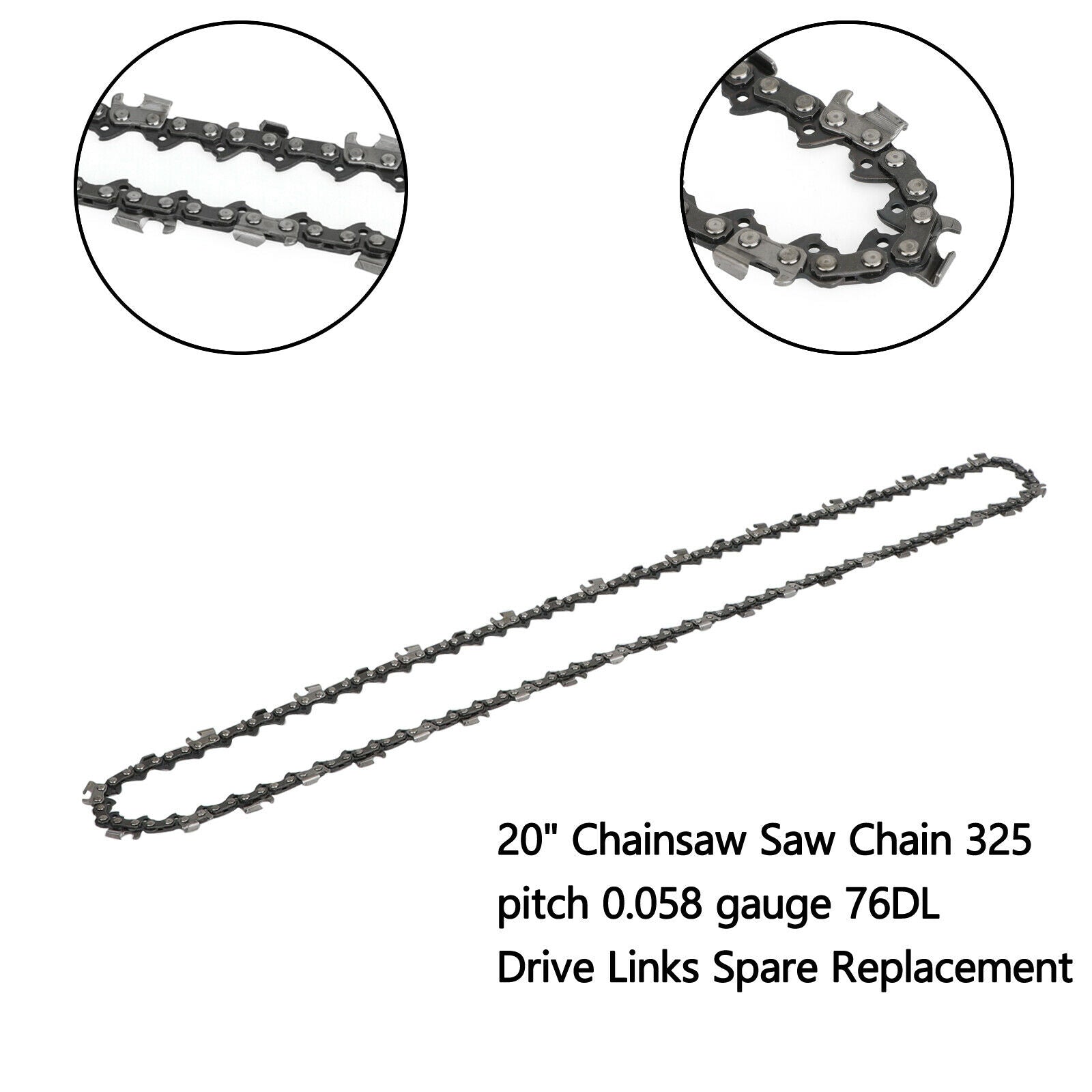 20" Chainsaw Saw Chain 325 pitch .058 gauge 76DL Drive Links Spare  CA
