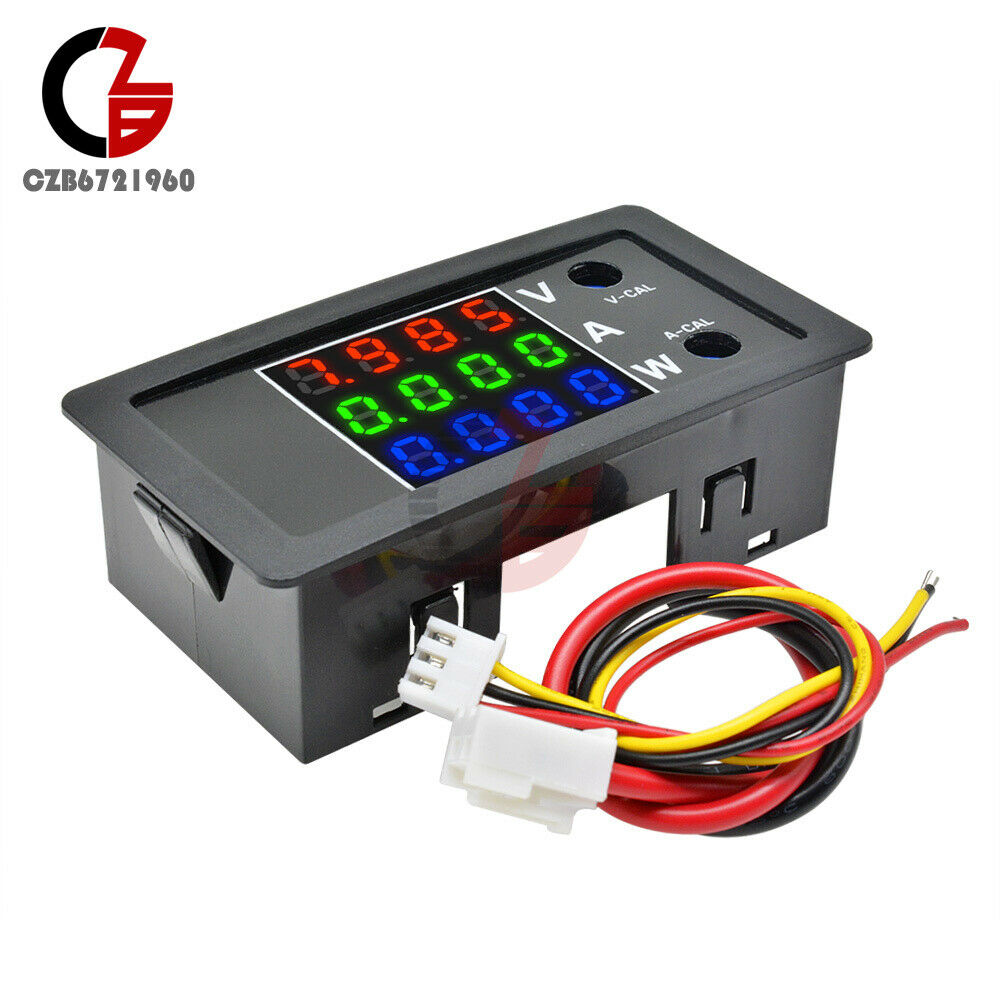 4 High Precision 100V 10A 1000W Voltage Current Power Meter Red Blue Green Digit