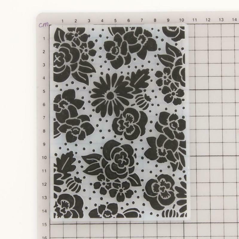 Plastic Embossing Folder DIY Embossed Crafts Making Flower Pattern Background