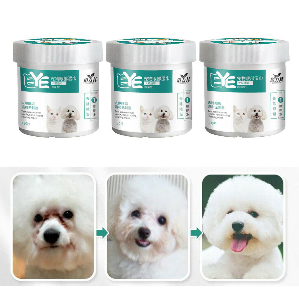 3 Boxes Soft Dog Tear Stain Remover Cat Eye Crust Cleaner Wipes 7cm Diameter