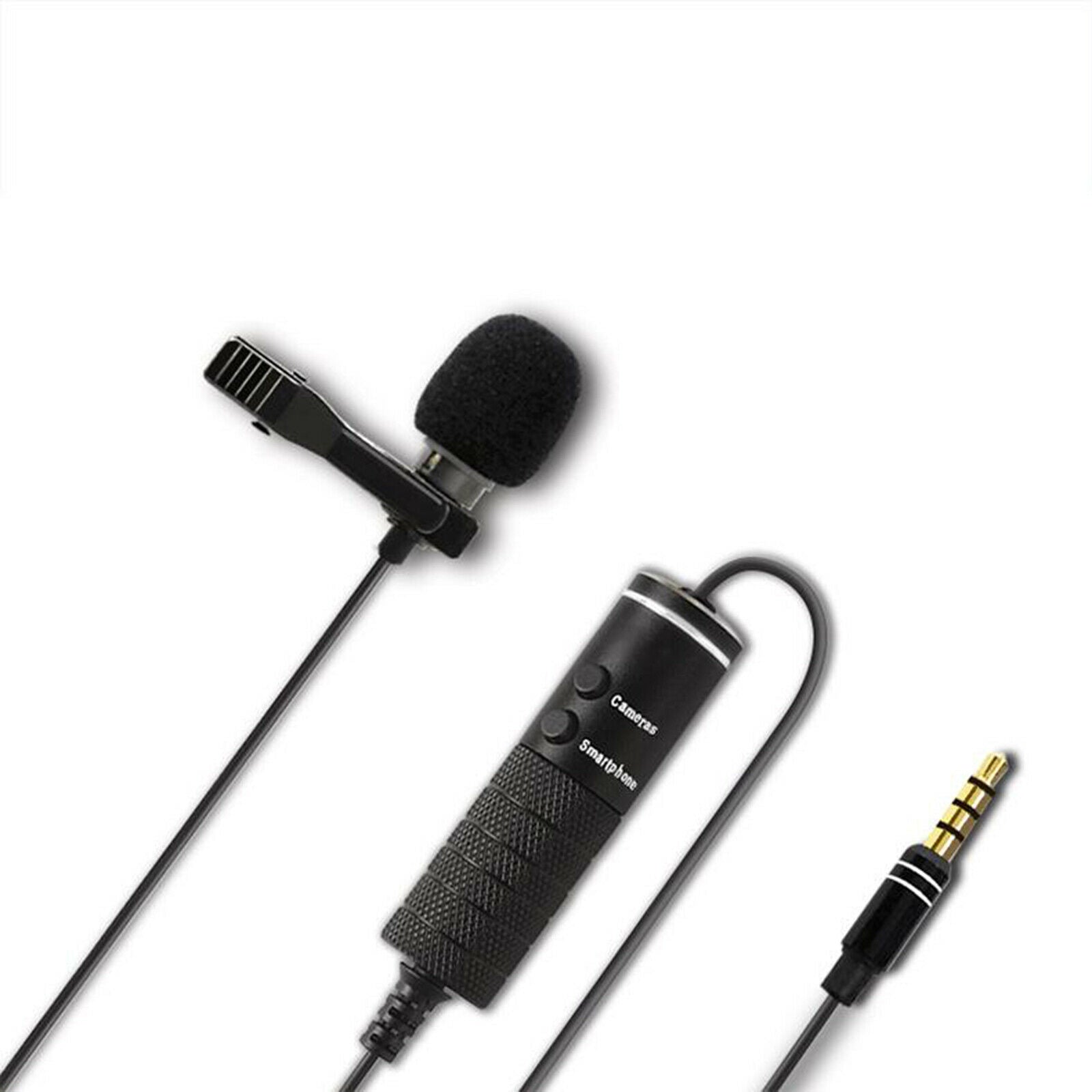 Clip-on Lapel Mic 3.5mm   Podcast Interview Condenser Lavalier Microphone