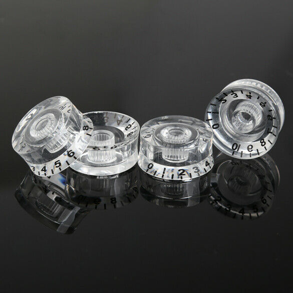 4Pcs Transparent Acrylic Speed Knob Volume Tone Control for Electric Guitar @