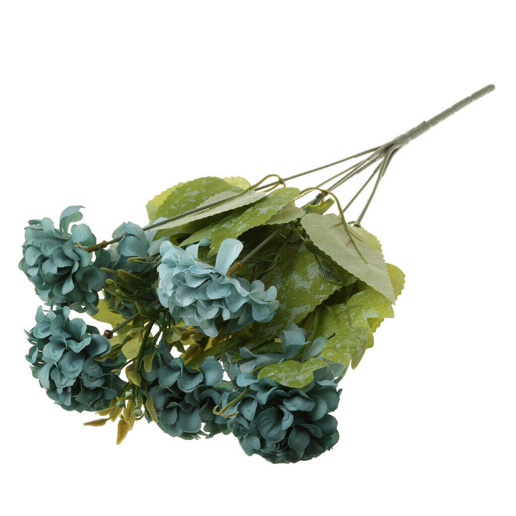Artificial Chrysanthemum Ball Silk Flowers Bouquet for Home Decor Blue