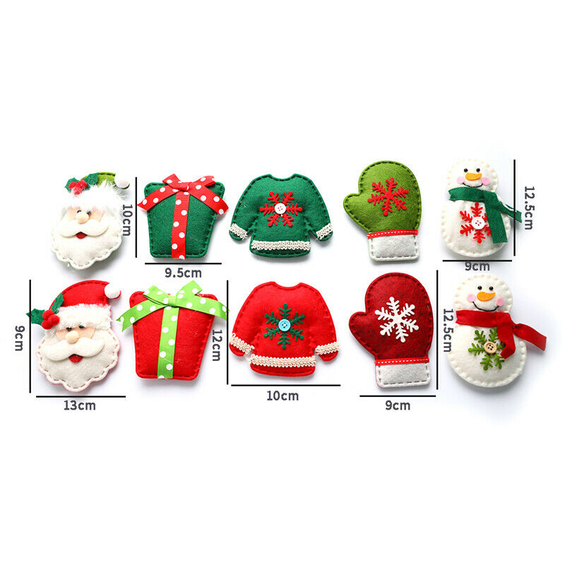 10pcs Cute Christmas Tree Ornaments The Santa Claus/Snowman/Gloves Party De JD