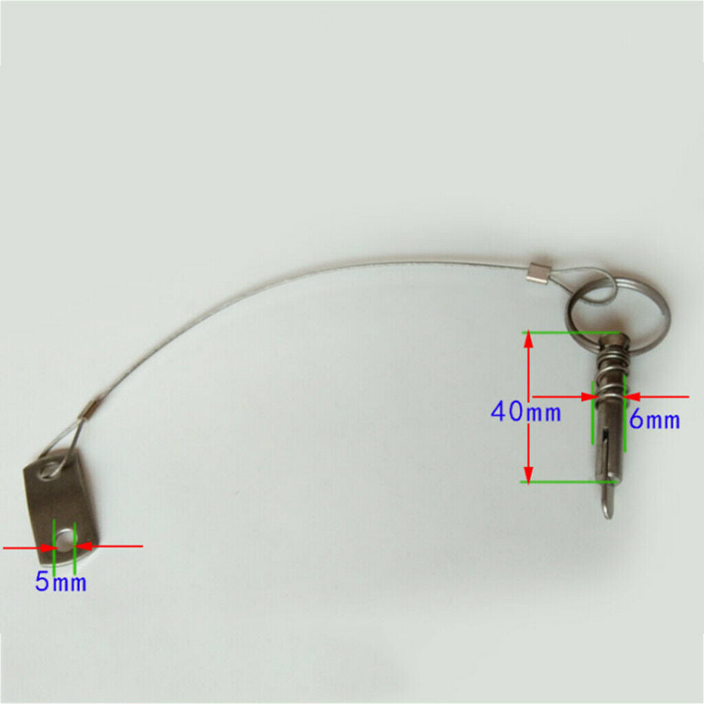 Stainless Steel Boat Top Bimini Top Quick Release Ball Pin with Lanyard