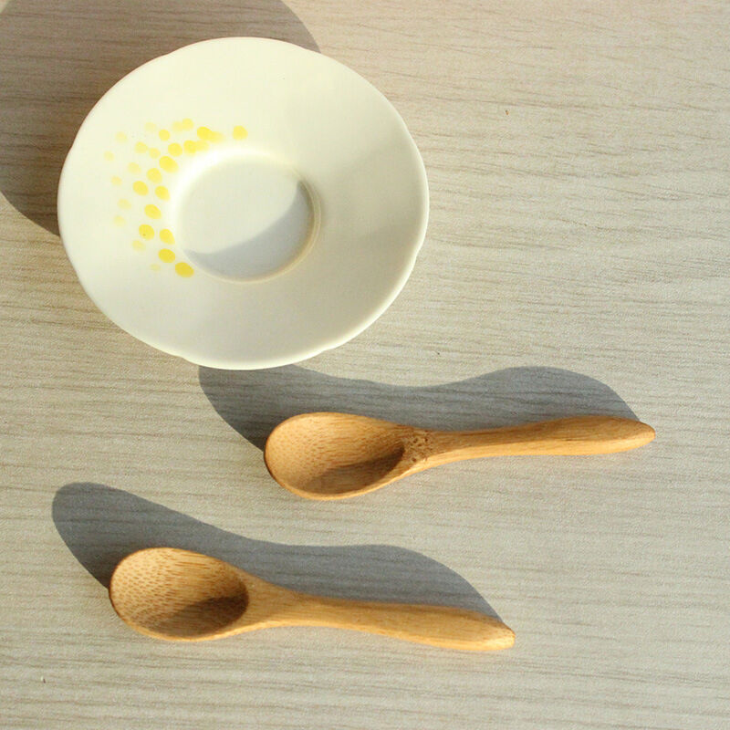 3pcs Hot Small Wooden Baby Honey coffee Spoon Condiment Spoon 9.2*2.0c.l8