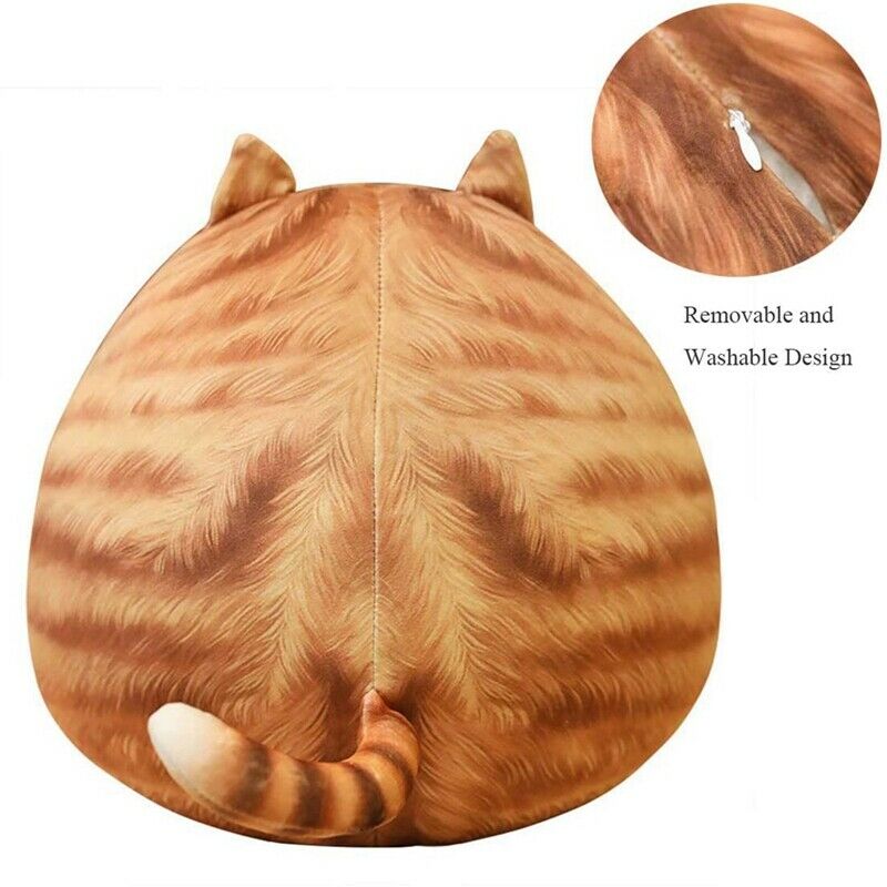 Cat Plush Pillow Soft Pillow Orange Tabby Stuffed Animal Calico Cat Plush ToW4L1