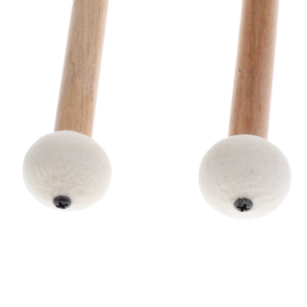 Practical 2pcs Double Head Drumsticks Bright Sound for Drum Kit Cymbal Gong