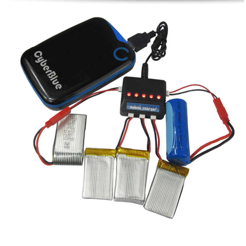 Usb Charger 1 To 4 for 4 Battery Syma X5c X5sc X5a H5c Lipo 3 7V 500 Mah 25c Rc