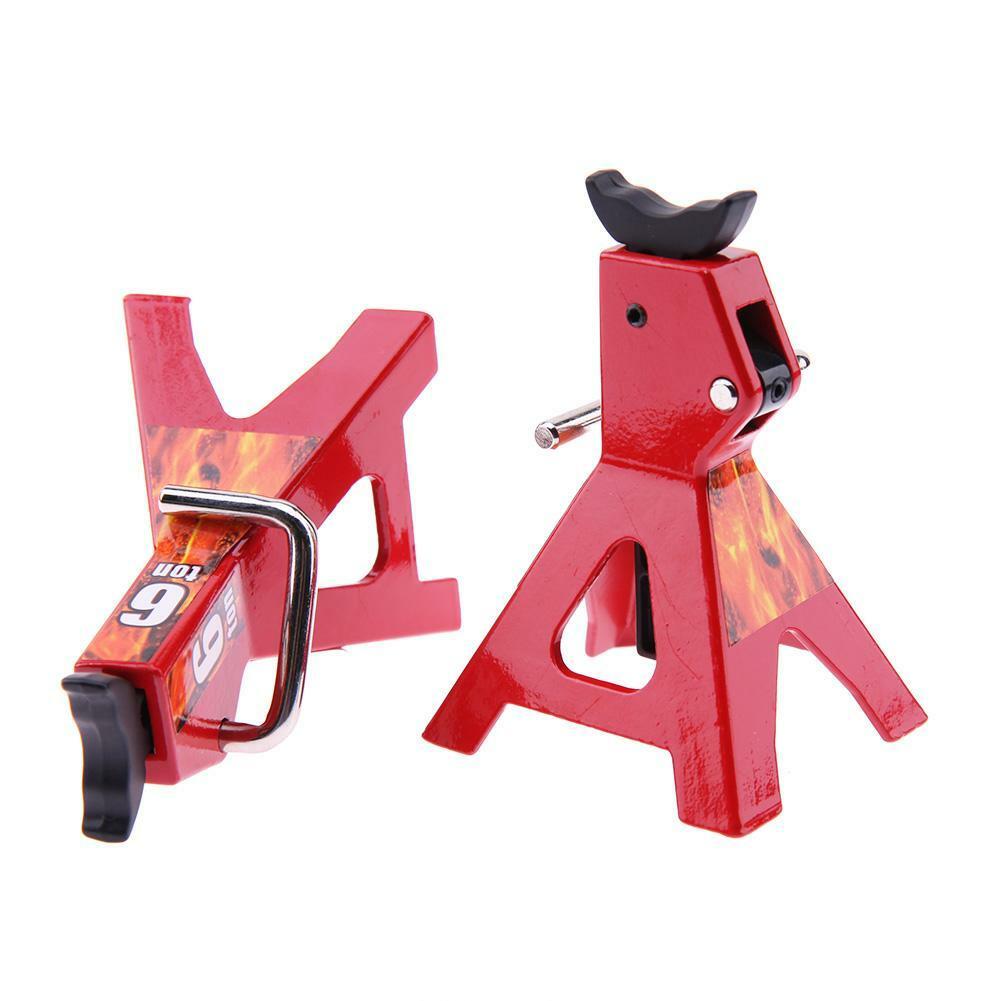 2pcs 6 TON Metal Scale Jack Stands for Axial SCX10 TAMIYA CC01 RC4 RC Trucks