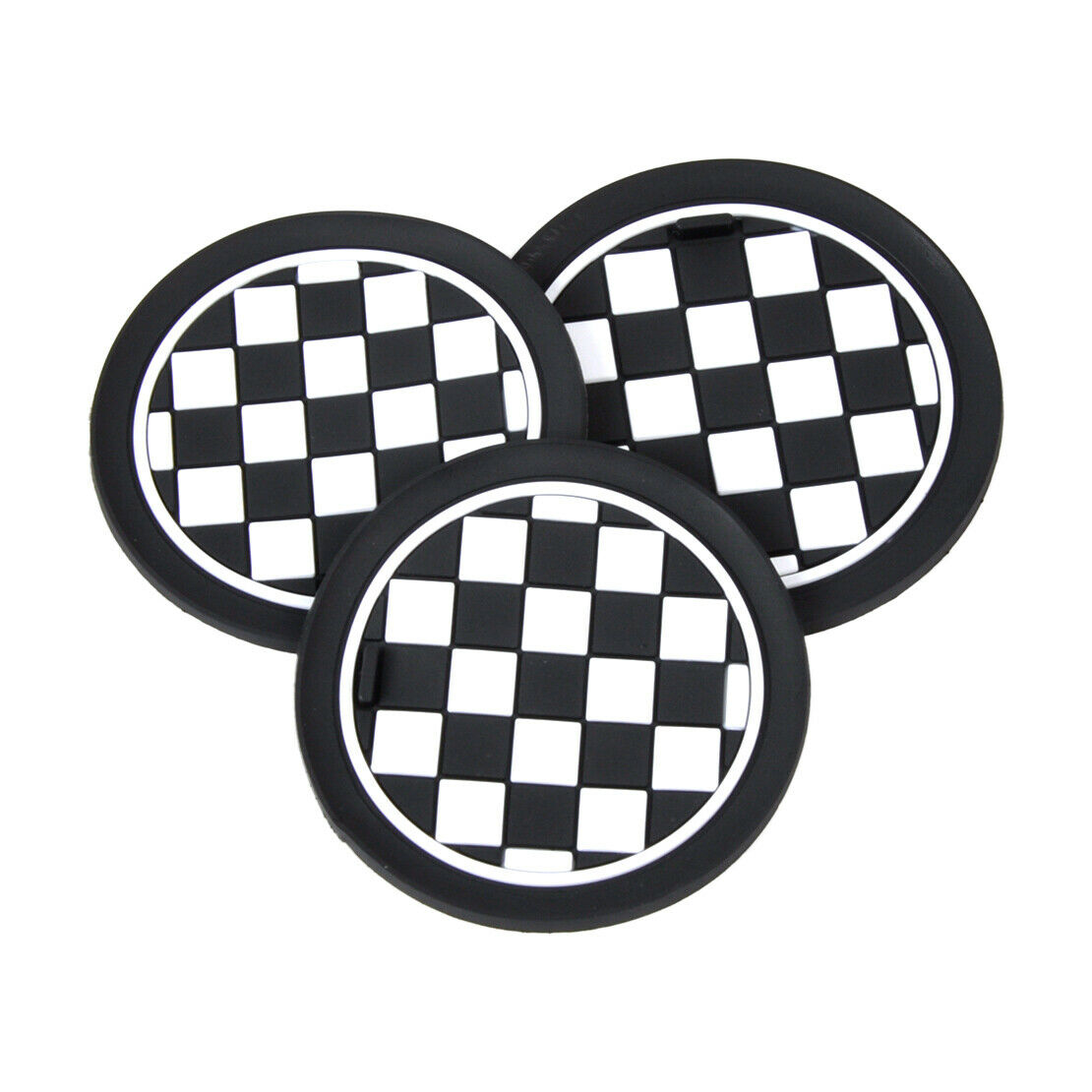 3x Checkered CAR Cup Mat Cup Coaster Fit for Mini Cooper JCW R55 R56 R57 R58 An