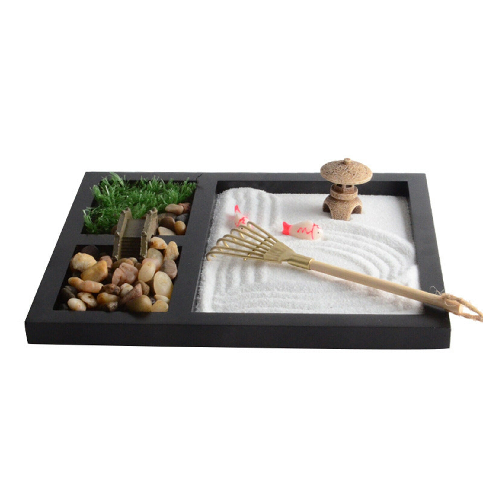 Tabletop Meditation Zen Garden Kit Rock Sand Garden for Home Offfice Decor
