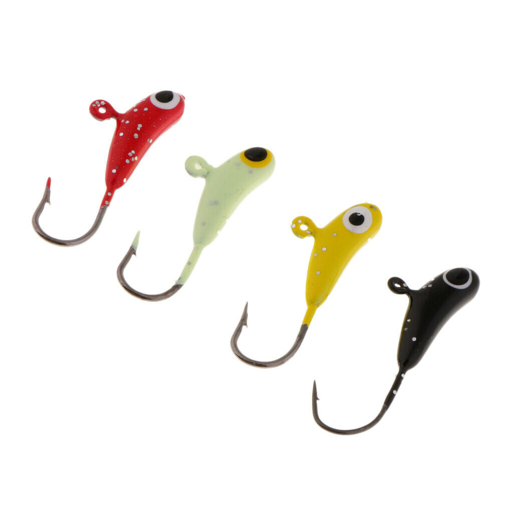 4 Pieces Winter Ice Fishing Hook Lure Lead Jig Head Hooks Baits Crank Hooks