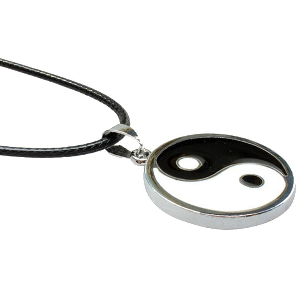 Stainless Steel Yin Yang Tai Chi Pendulum PU Leather Link