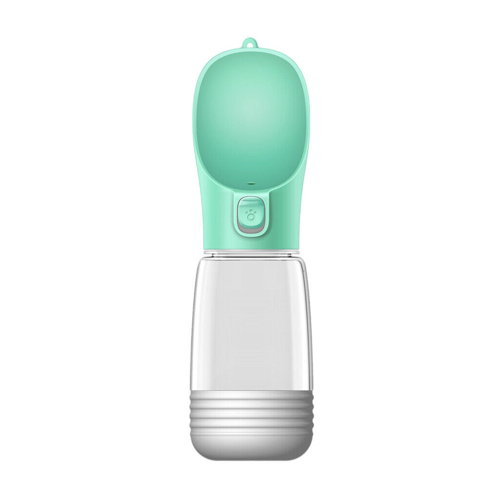 Dog Bottle Puppy Cat Drinking Food Dispenser Feeder for Walking Green