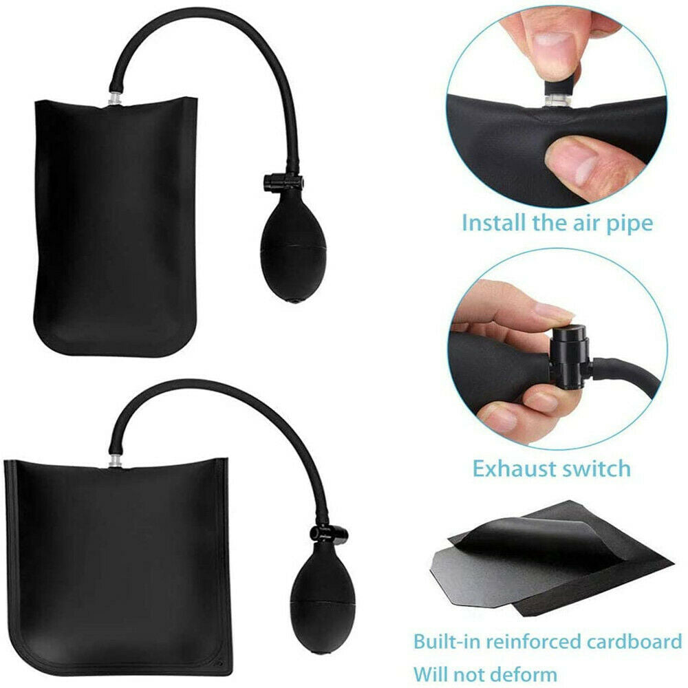 12Pcs Long Reach Grabber with Air Wedge Bag Pump Non Marring Wedge for Car Tool