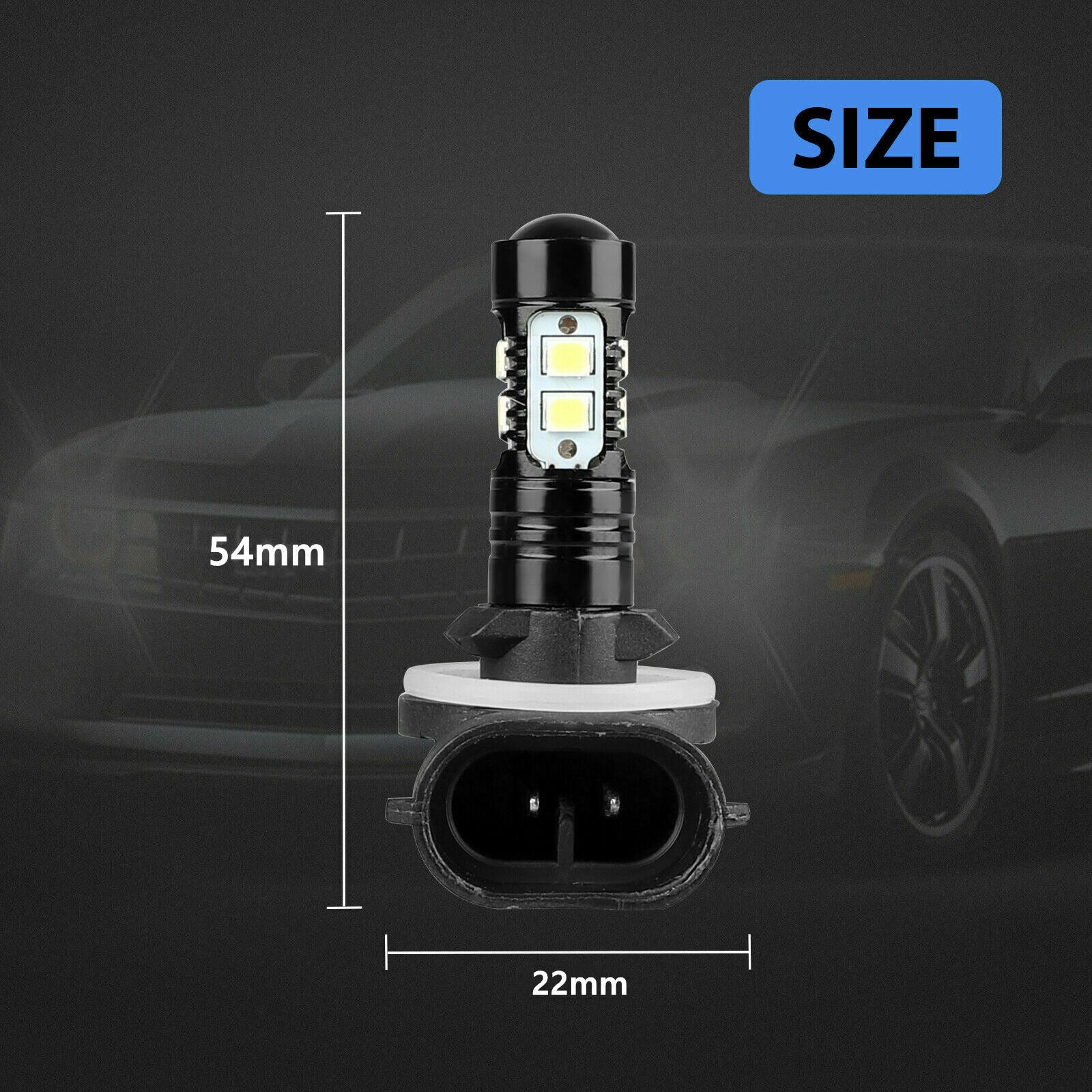 3PCS 881 LED Headlight Kit Fog Light Lamp Bulbs 10SMD White 6000K High Power