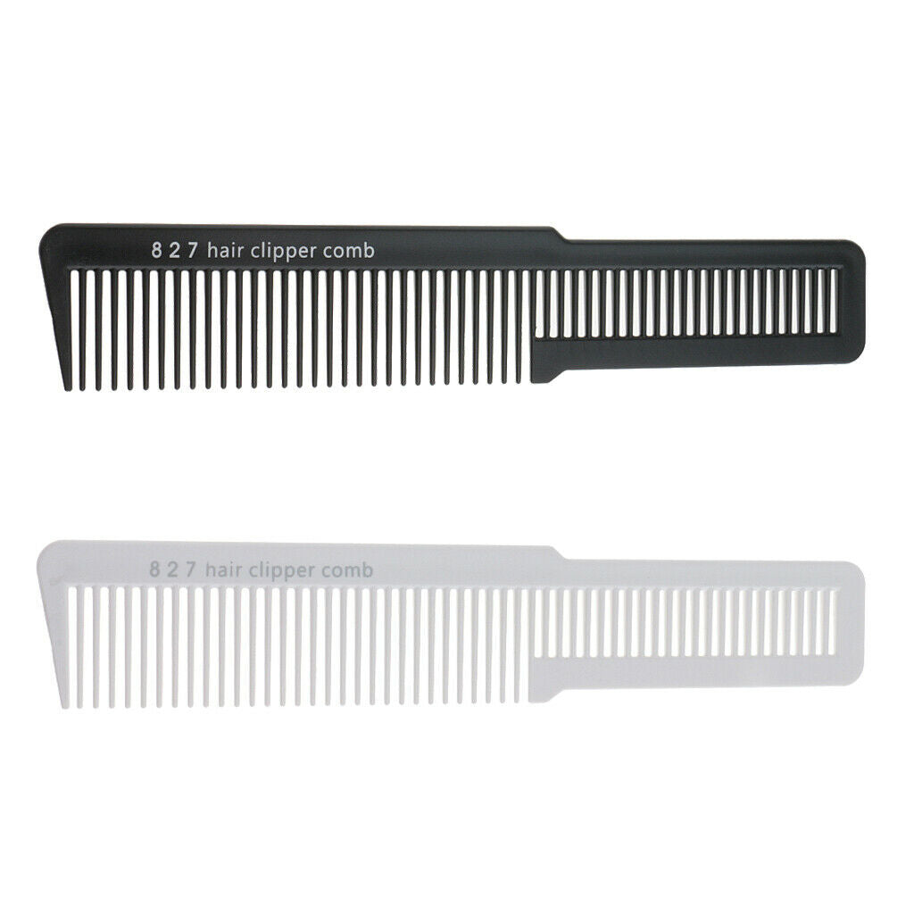 2 Packs Salon Stylist Cutting Styling Flat Top Clipper Comb White/Black
