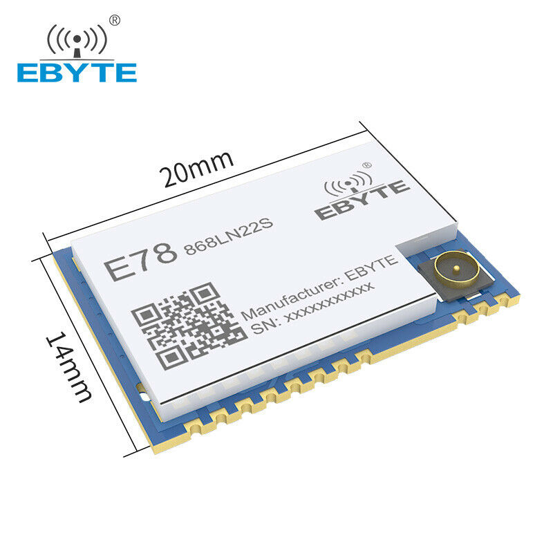 LoRaWAN SoC ASR6501 868MHz 915MHz E78-868LN22S 22dBm SMD Wireless Transceiver