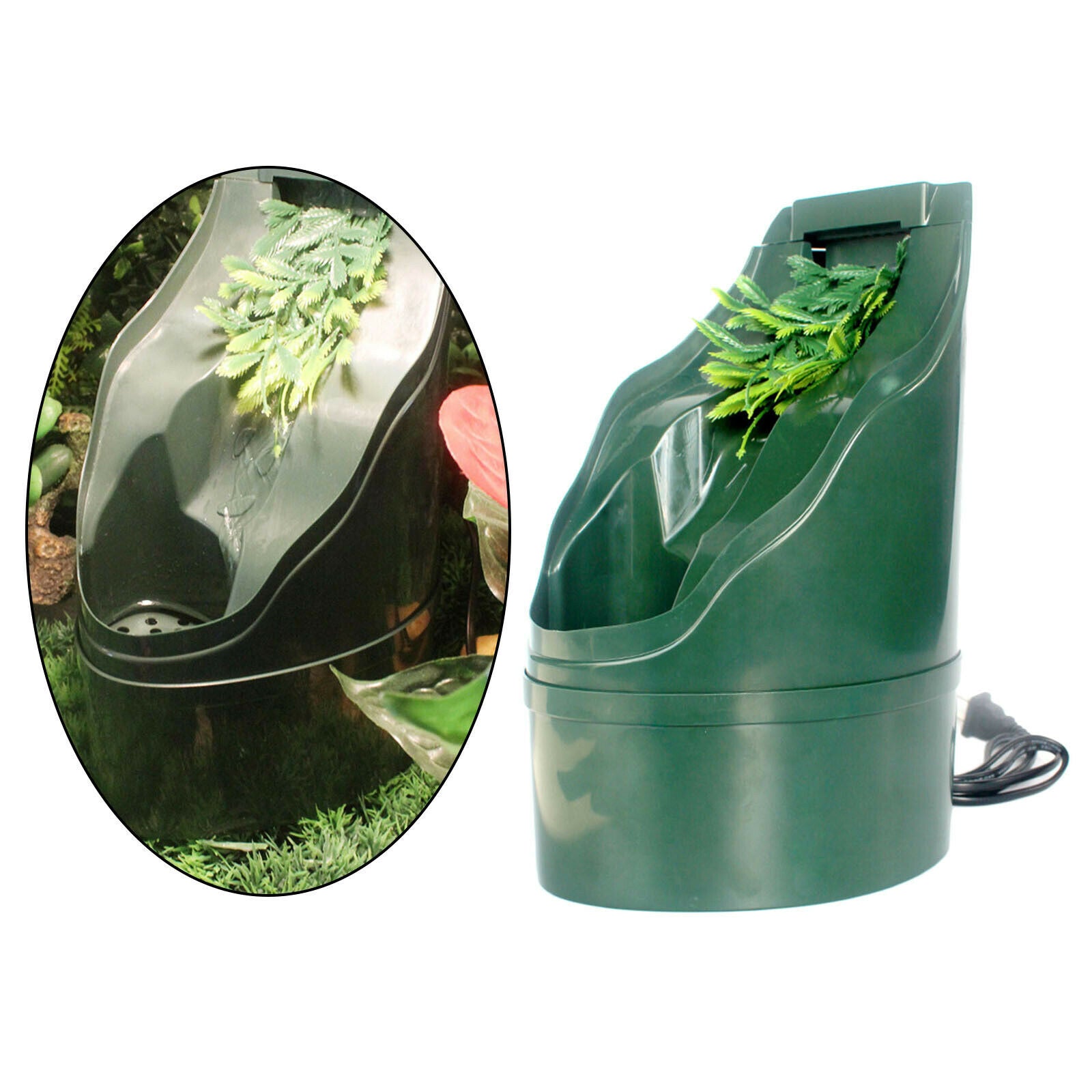 Reptile Water Fountain Water Dispenser Bowl Dish Tank Accessories 220V