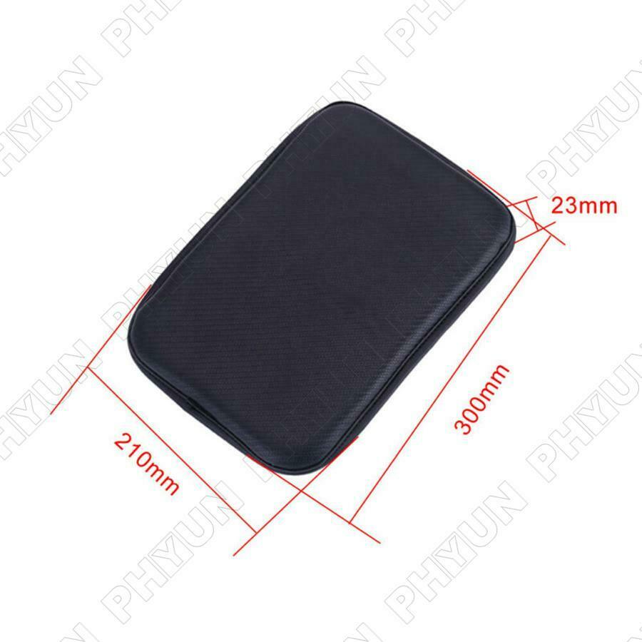 30*21cm Car Center Console Mat Cover Armrest Pad Black PU Leather Protector Pad