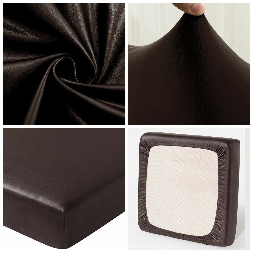 3-PACK Waterproof PU Leather Sofa Seat Cushion Slipcovers Covers Single Seat