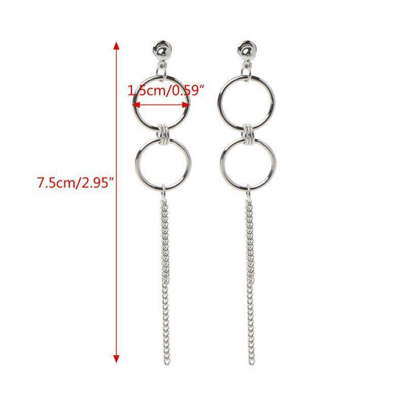 Hollow Cicle Drop Earrings Chain Earring Long Tassel Earrings Korean Jewelry