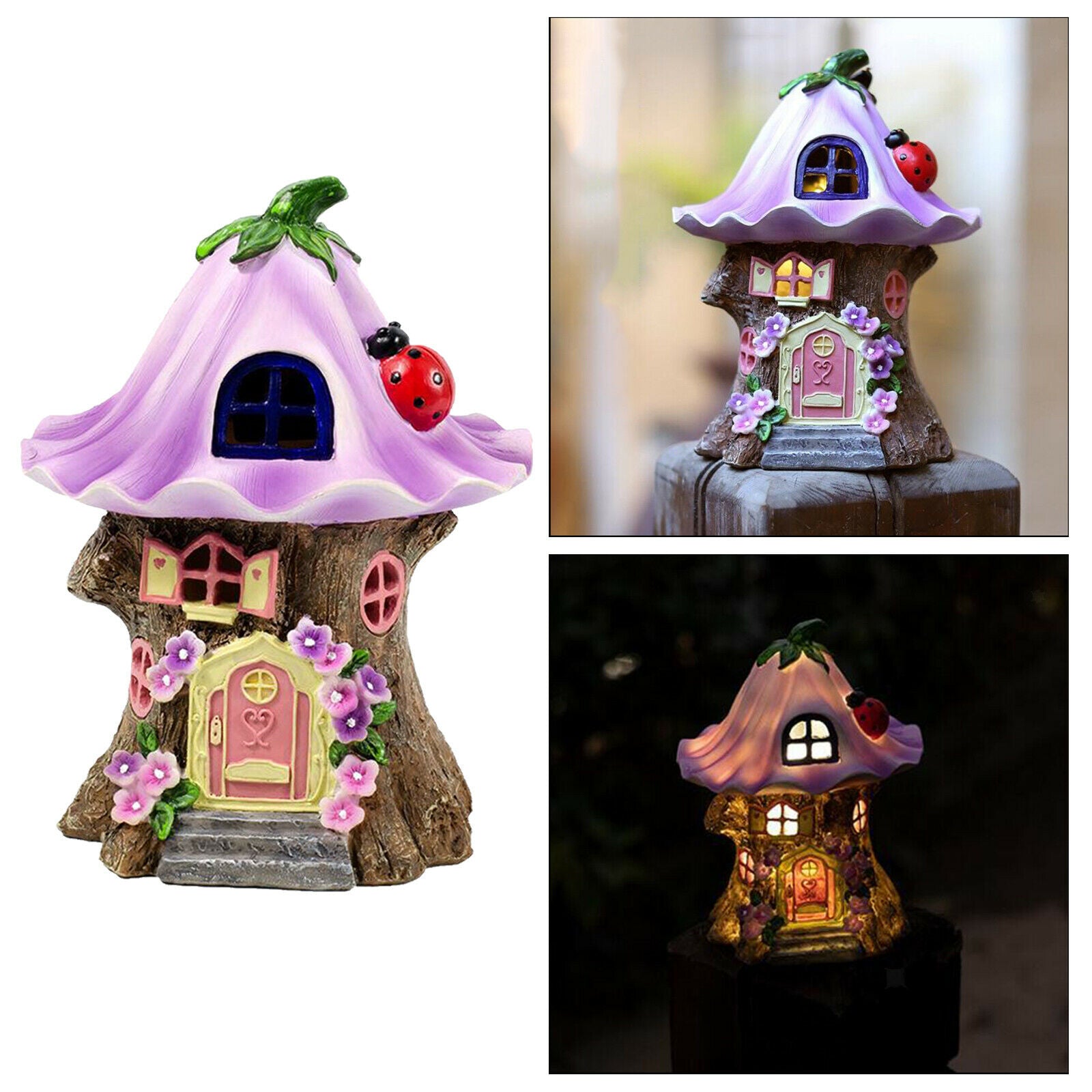 Fairy House Solar Outdoor Garden Light Patio Lawn Walkway Decor Style B