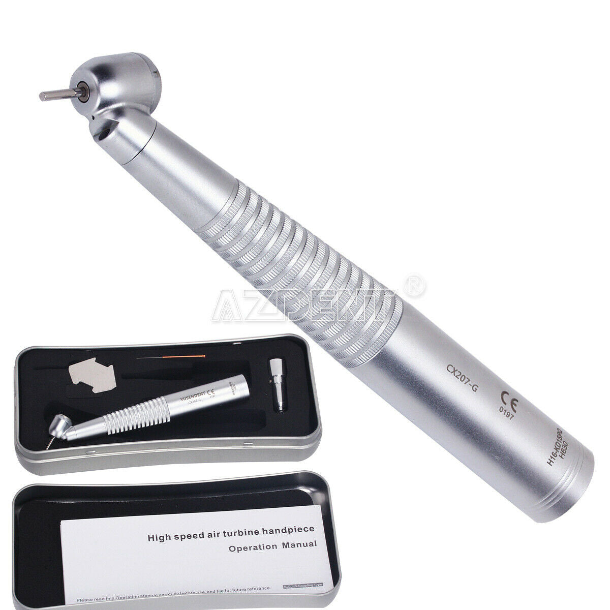 2 X Dental Surgical 45° Fiber Optic High Speed Handpiece Push No quick coupling