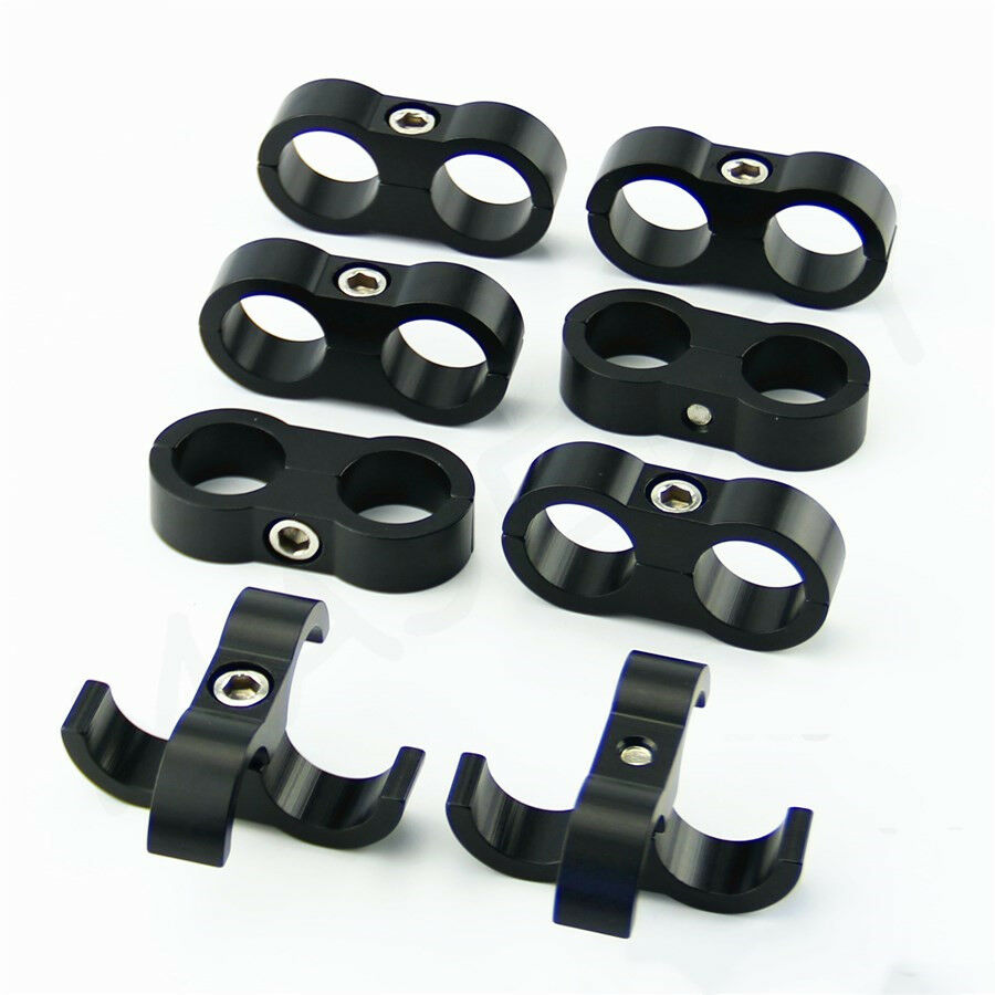 8x AN-10 Braided Internal Hose Separator Clamp Fitting Adapter Bracket 19mm I.D
