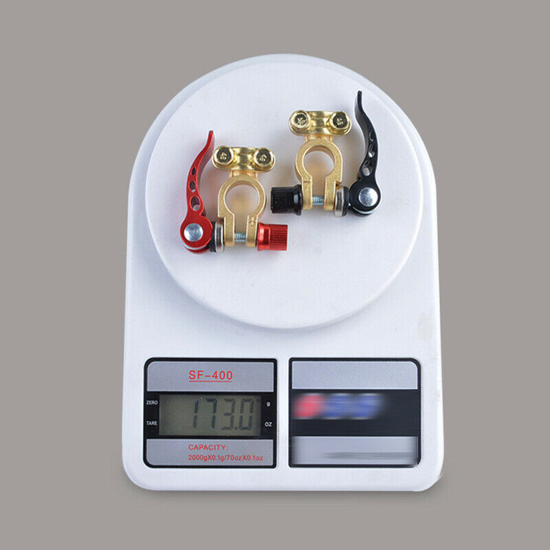 2PCS Copper Car Truck Universal Battery Terminal Pile Head w/ Disconnect Switch