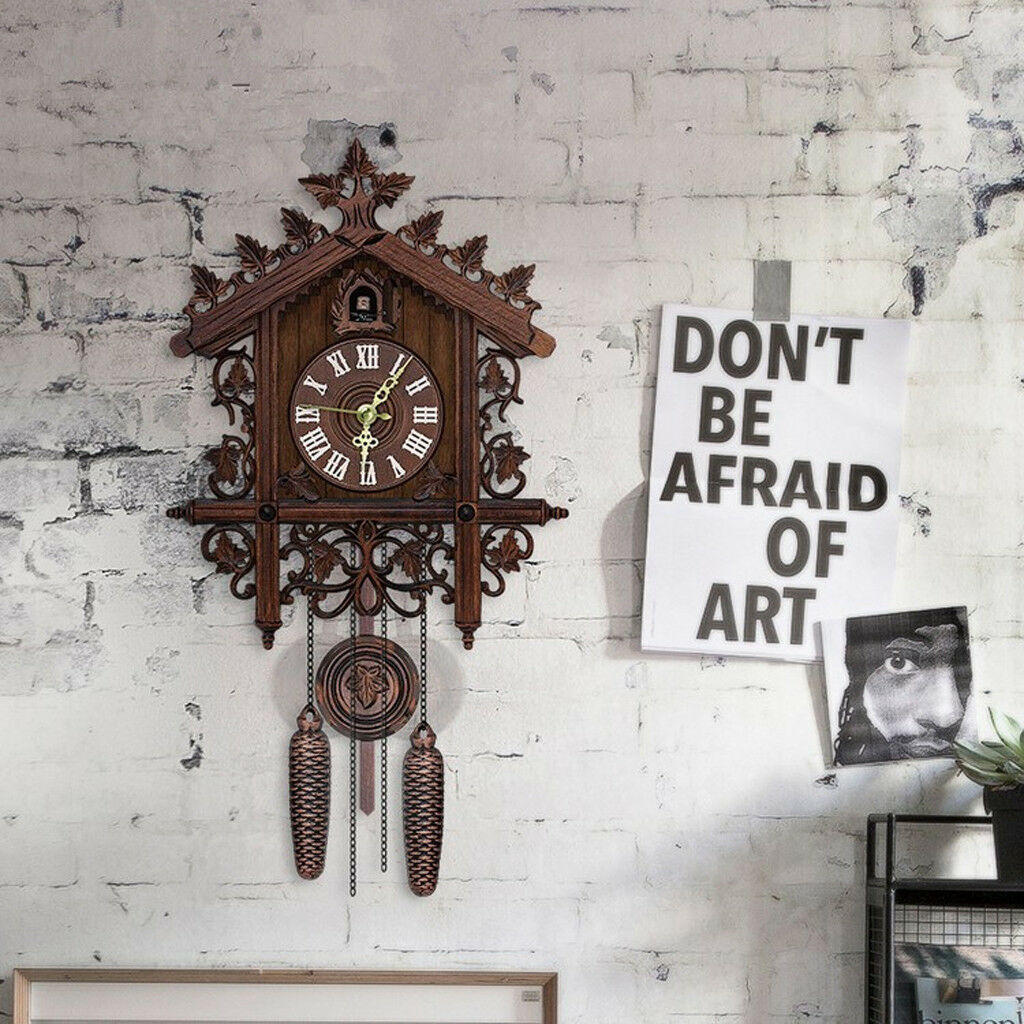 Wood Cuckoo Wall Clock Big Watch for Modern Living Room Home Decorations #1