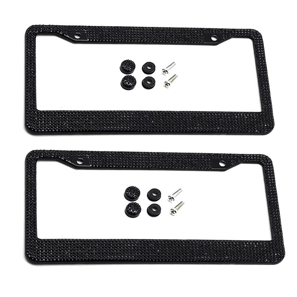 2pcs Metal License Plate Frame Back Front License Plate Holder with Screw