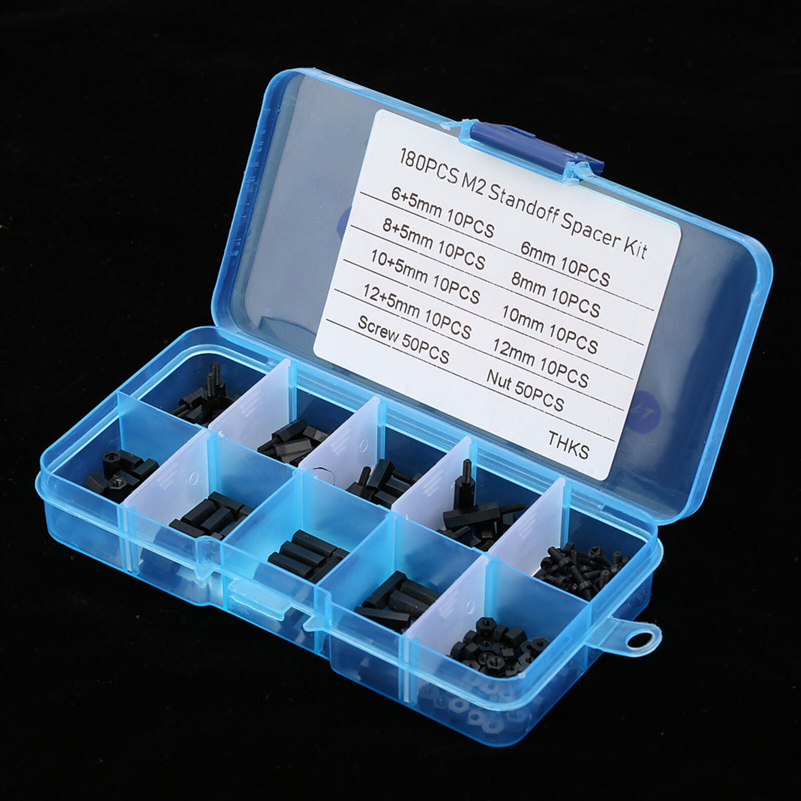 M2 Single-Way Plastic Hexagonal Column Nylon Washer Screw Nut Kit 180 Pcs/set